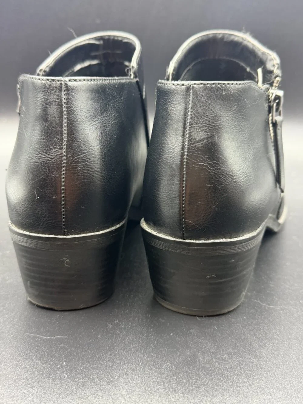 TIME & TRU Ankle Booties with Zipper, Black, Memory Foam Boots Size 10